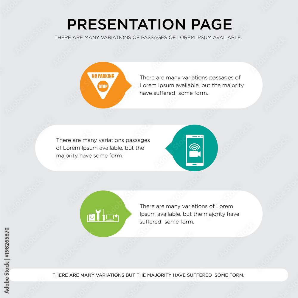 appliance repair, video chat, no parking presentation design template in orange, green, yellow colors with horizontal and rounded shapes appliance repair, video chat, no parking presentation design template in orange, green, yellow colors with horizontal and rounded shapes