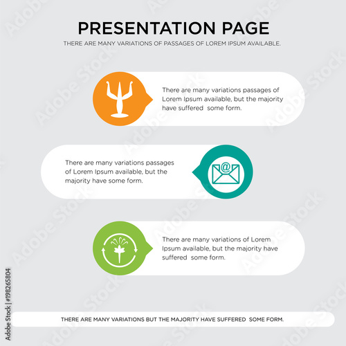 fresh air, email, psi presentation design template in orange, green, yellow colors with horizontal and rounded shapes