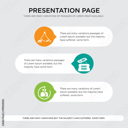 best friends, black friday, swim bike run presentation design template in orange, green, yellow colors with horizontal and rounded shapes