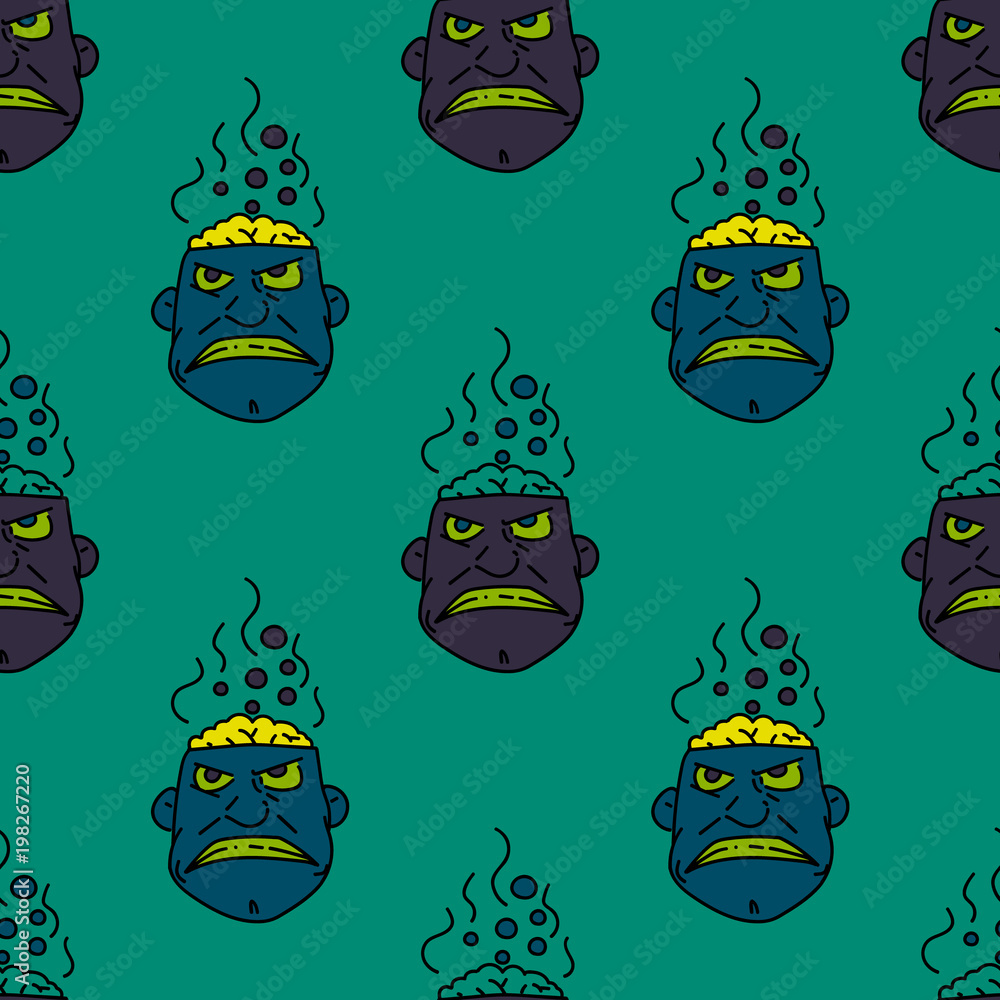 Fototapeta premium Boiling brain seamless pattern. Original design for print or digital media.