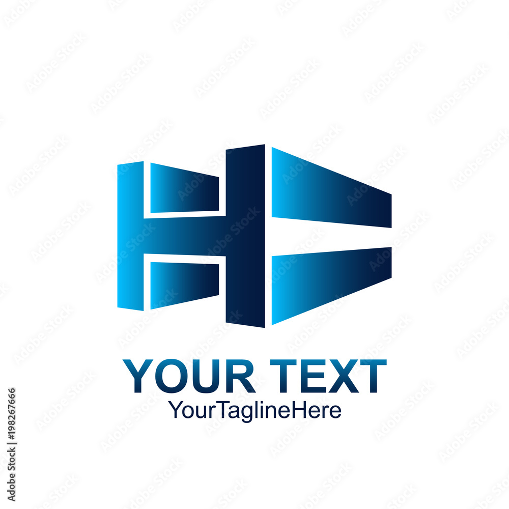 Initial letter H logo template colored blue perspective design for business and company identity Initial letter H logo template colored blue perspective design for business and company identity