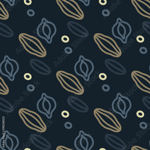 Fruit and nut seamless pattern. Original design for print or digital media.