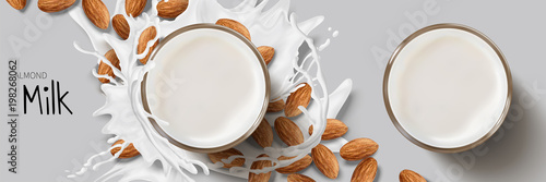 Almond milk design element