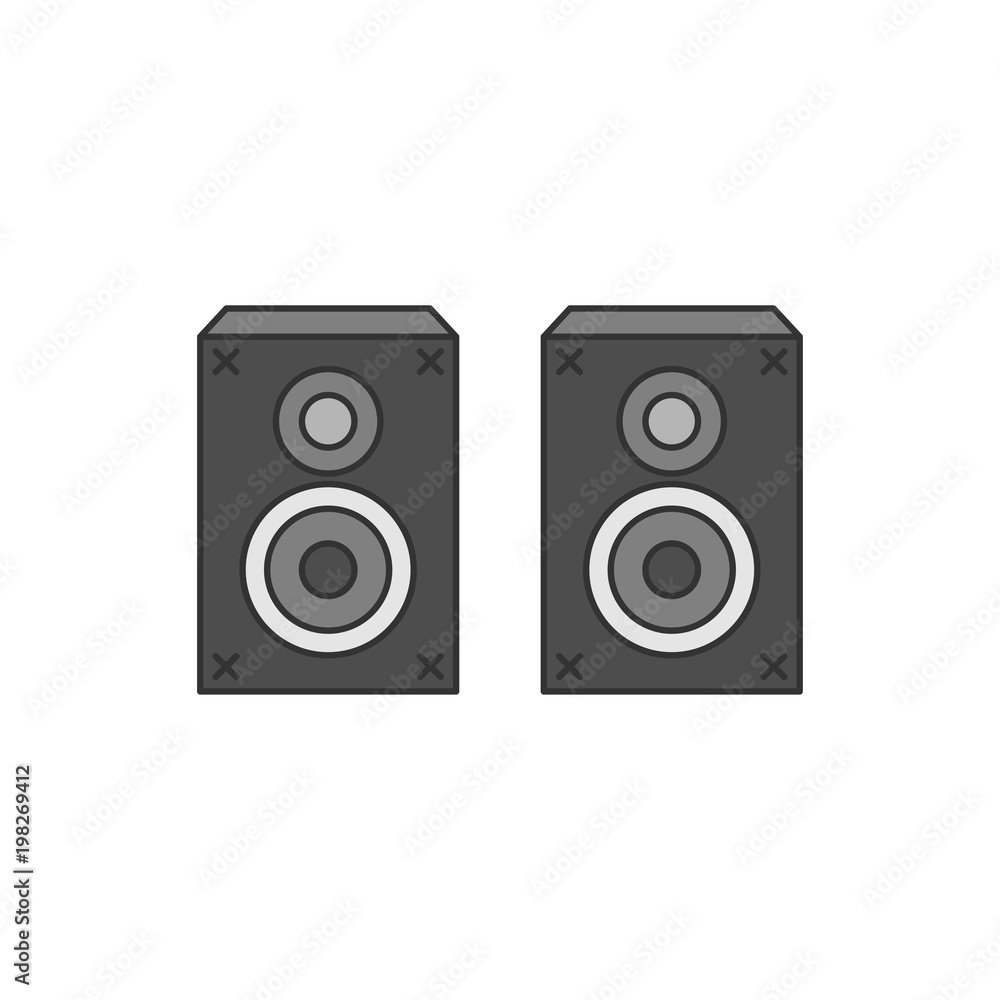 Audio speaker stereo sound system illustration Audio speaker stereo sound system illustration