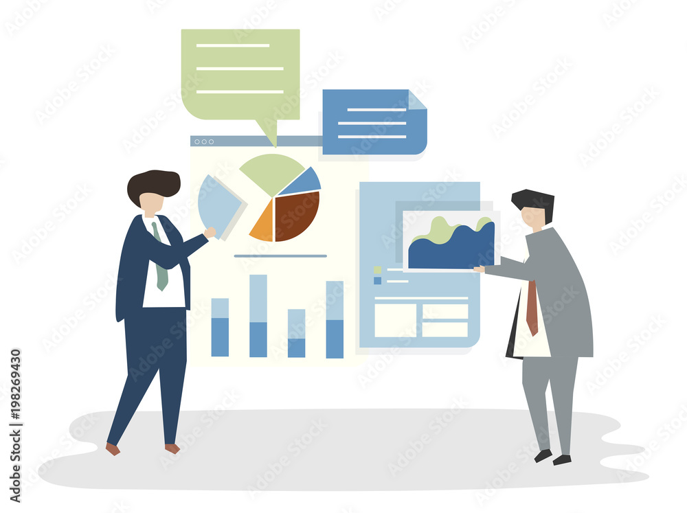 Illustration of people avatar business plan concept Illustration of people avatar business plan concept