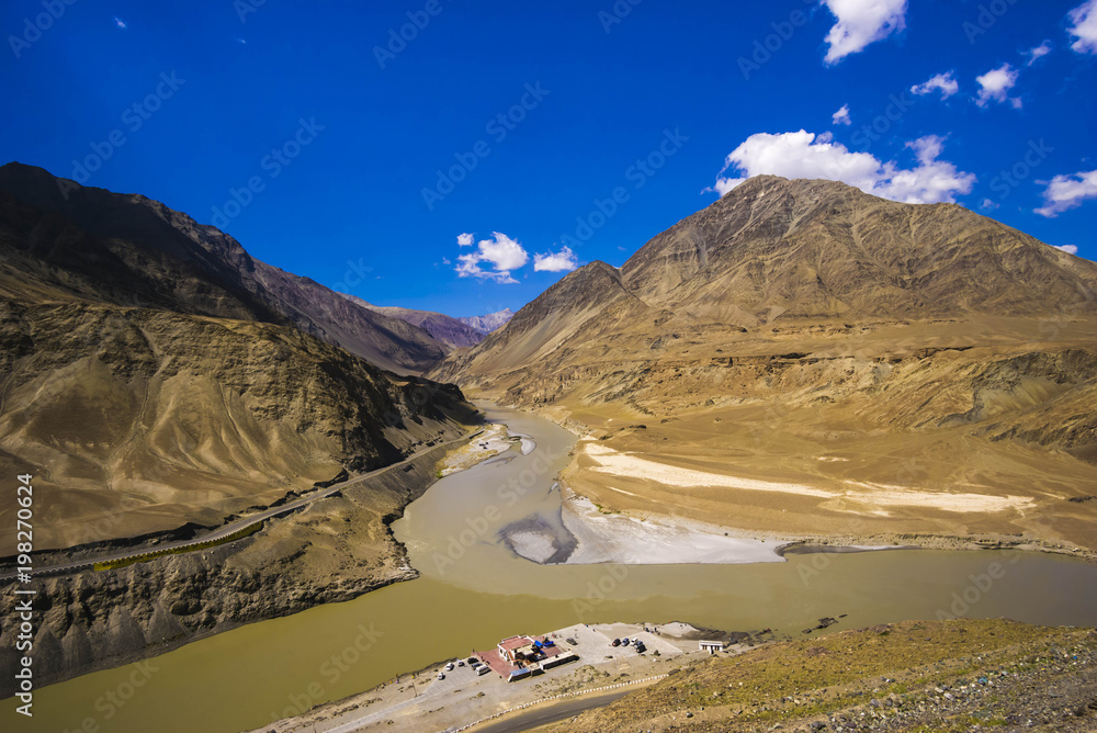 Landscape scenery view at Leh Ladakh India.