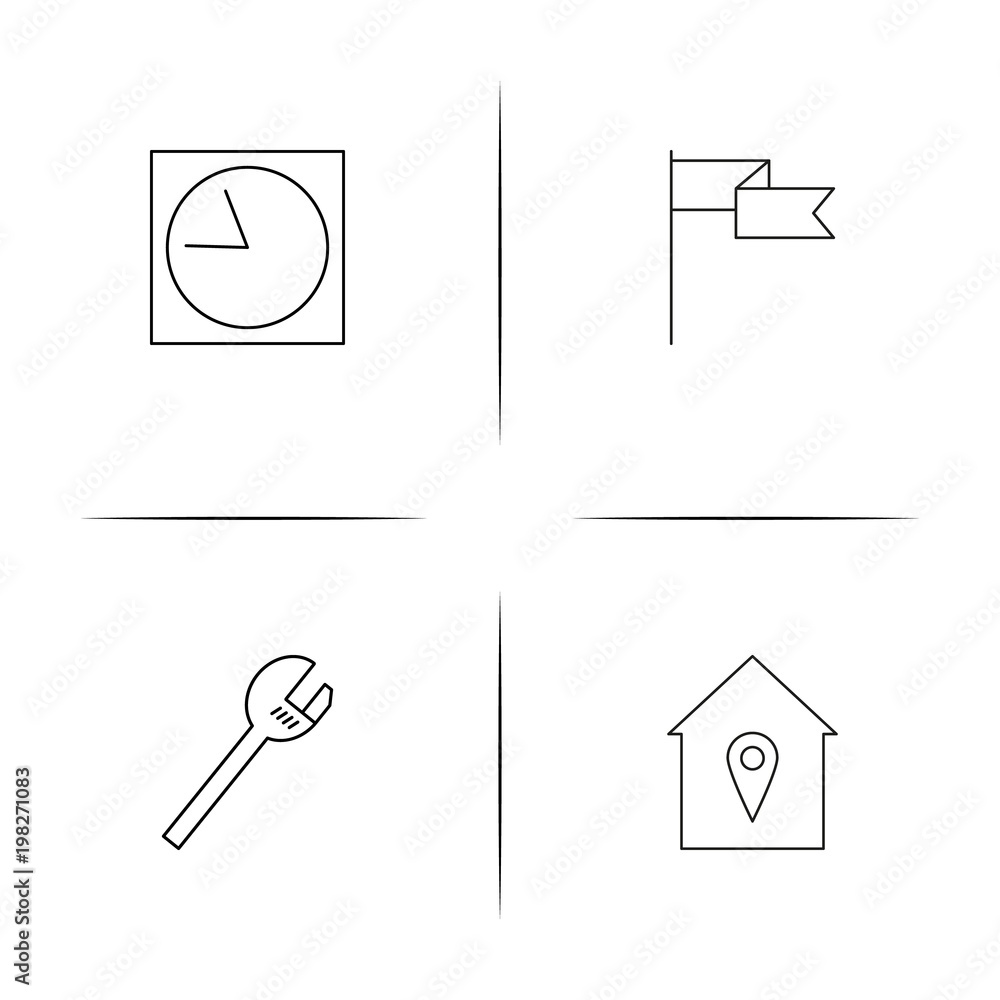 Buildings And Constructions simple linear icons set. Outlined vector icons Buildings And Constructions simple linear icons set. Outlined vector icons