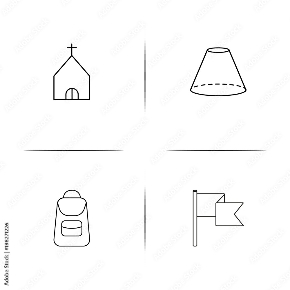 Buildings And Constructions simple linear icons set. Outlined vector icons Buildings And Constructions simple linear icons set. Outlined vector icons