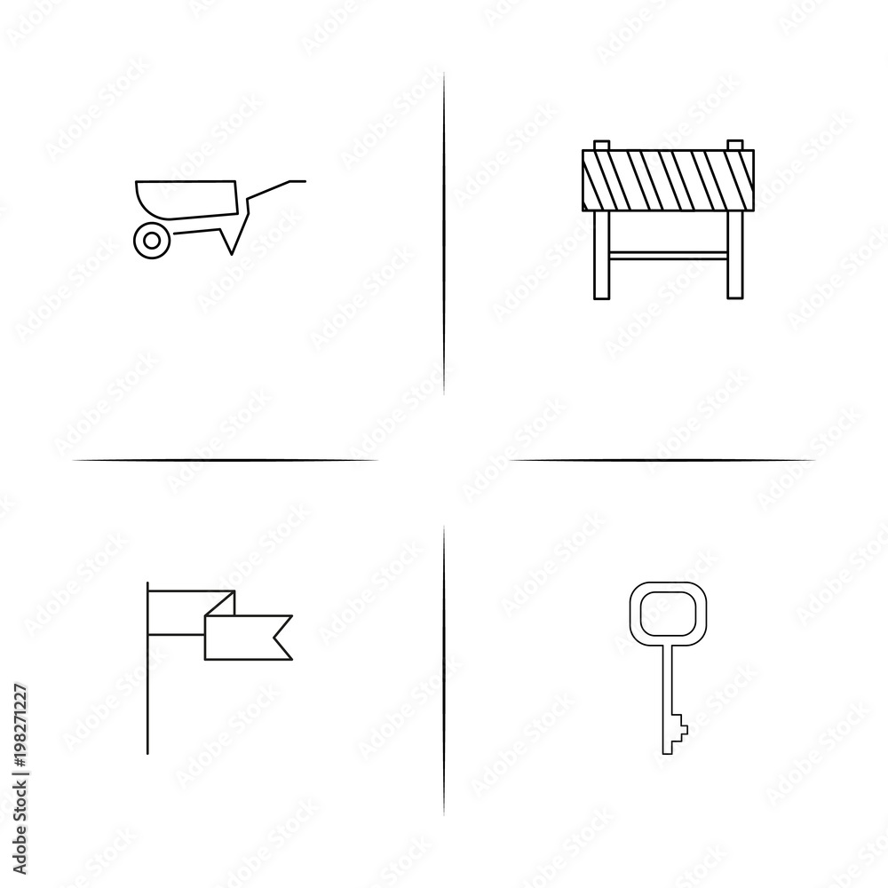 Buildings And Constructions simple linear icons set. Outlined vector icons Buildings And Constructions simple linear icons set. Outlined vector icons