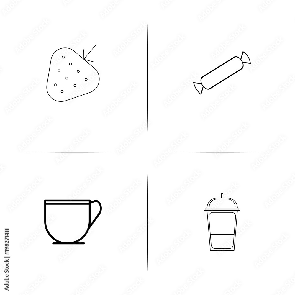 Food And Drink simple linear icons set. Outlined vector icons Food And Drink simple linear icons set. Outlined vector icons