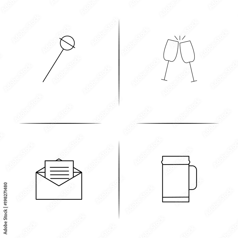 Food And Drink simple linear icons set. Outlined vector icons Food And Drink simple linear icons set. Outlined vector icons