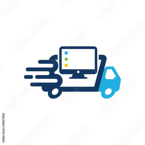 Computer Delivery Logo Icon Design