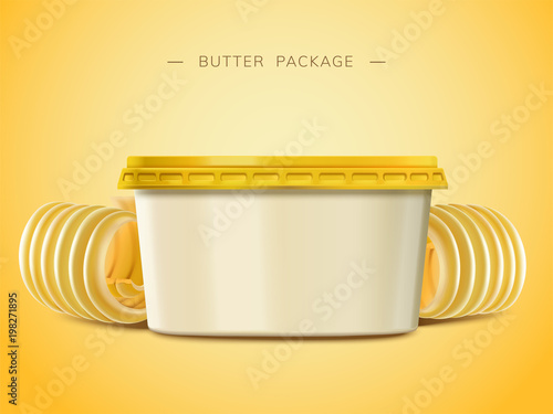 Creamy butter blank container