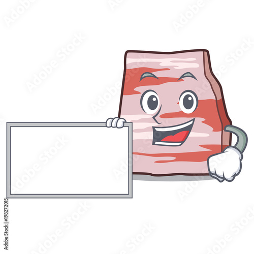 With board pork lard character cartoon