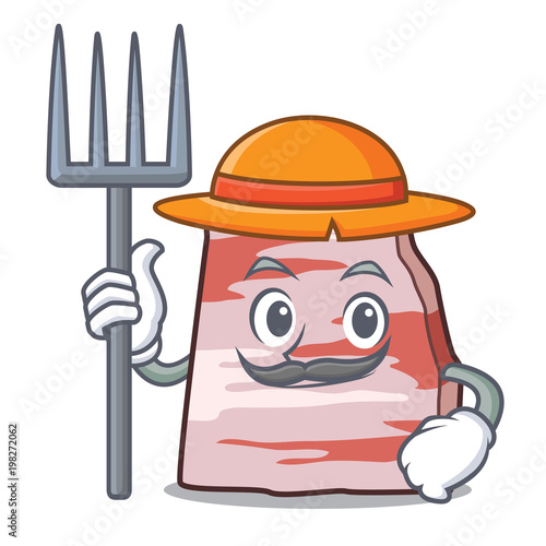 Farmer pork lard character cartoon