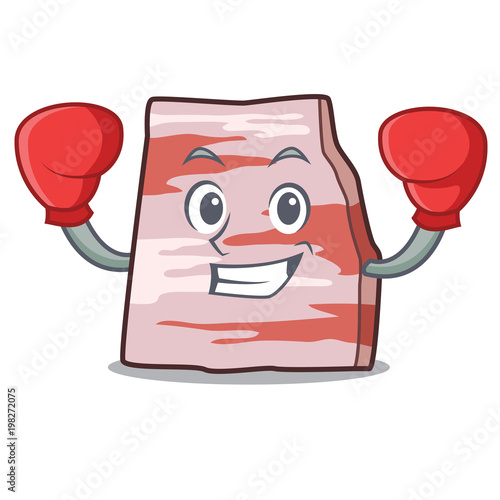 Boxing pork lard character cartoon