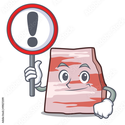 With sign pork lard character cartoon