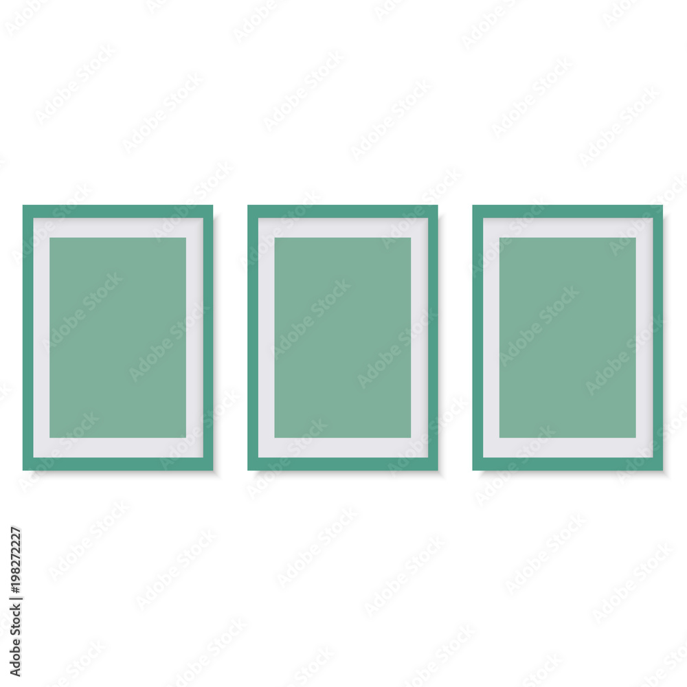 Realistic green photo frame. Vector. Realistic green photo frame. Vector.