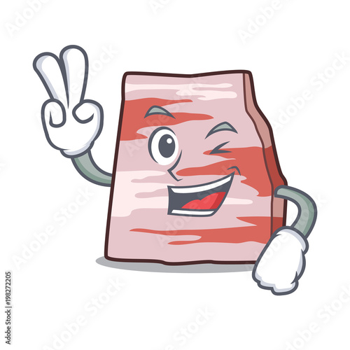 Two finger pork lard character cartoon