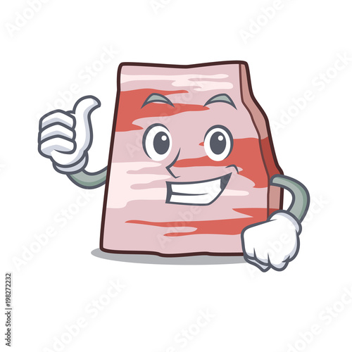 Thumbs up pork lard character cartoon