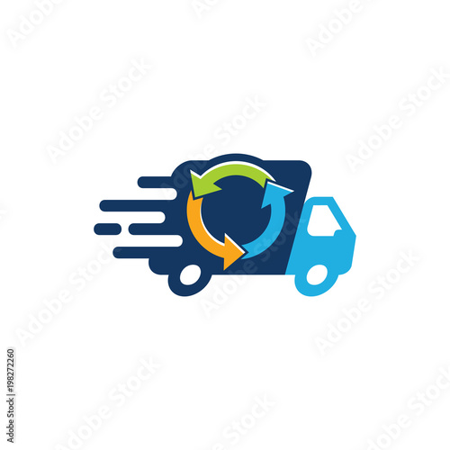 Recycle Delivery Logo Icon Design