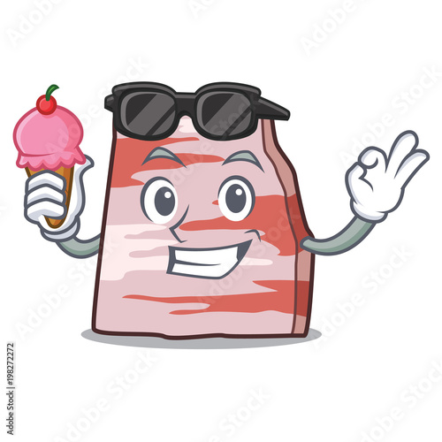 With ice cream pork lard character cartoon