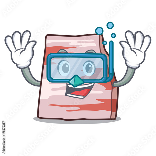 Diving pork lard character cartoon
