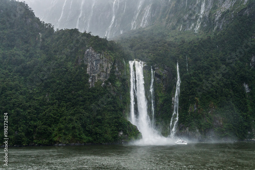 Stirling Falls in Milford Sound, New Zealand
