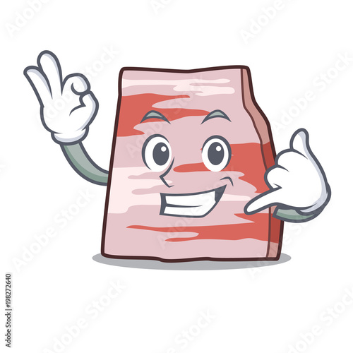 Call me pork lard mascot cartoon