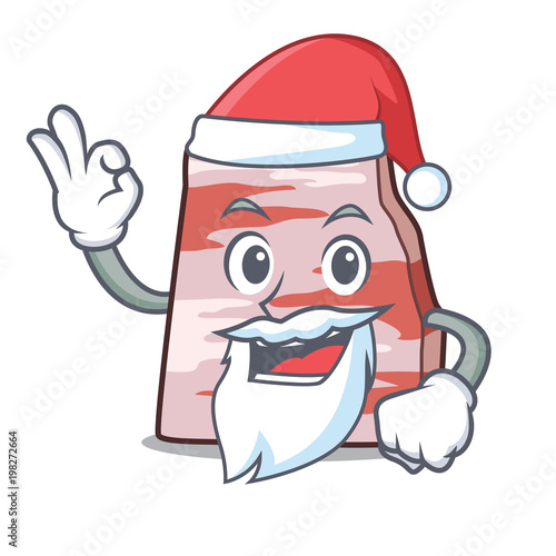 Santa pork lard mascot cartoon