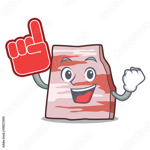 Foam finger pork lard mascot cartoon