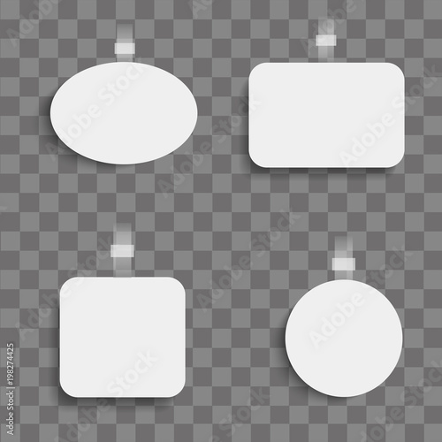 Set of realistic woblbers on transparent background. Vector. photo