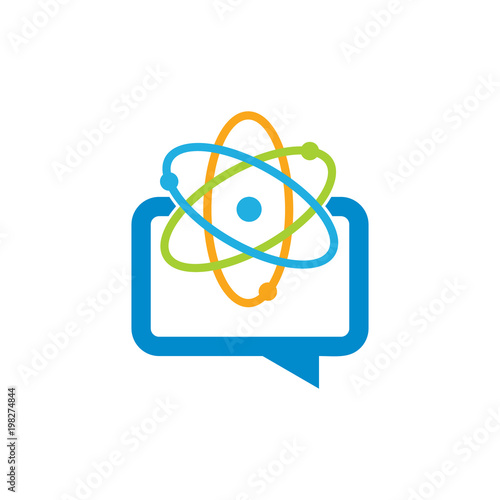 Atom Chat Logo Icon Design