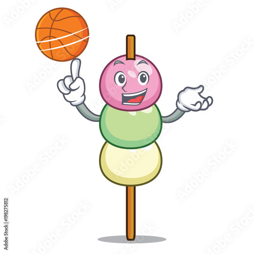 With basketball dango character cartoon style