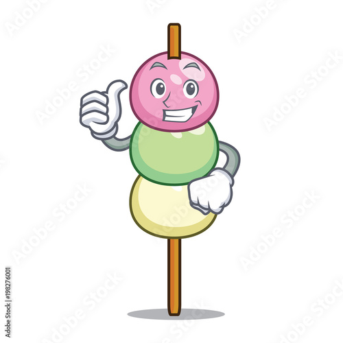 Thumbs up dango character cartoon style