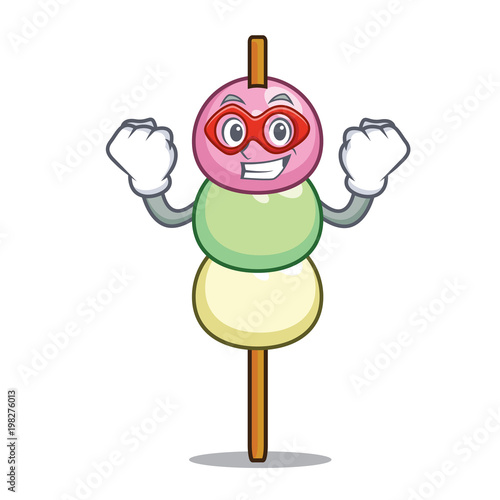 Super hero dango character cartoon style