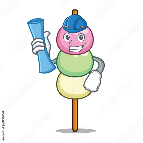Architect dango character cartoon style