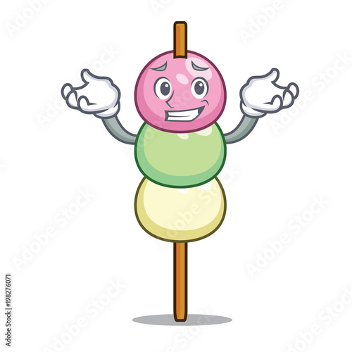 Grinning dango character cartoon style