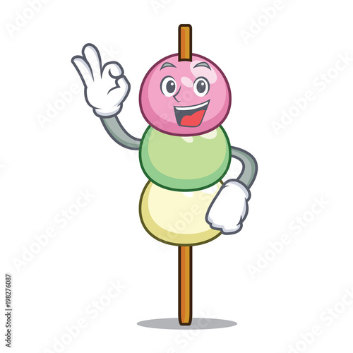 Okay dango character cartoon style
