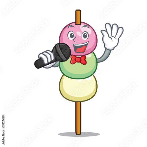 Singing dango mascot cartoon style