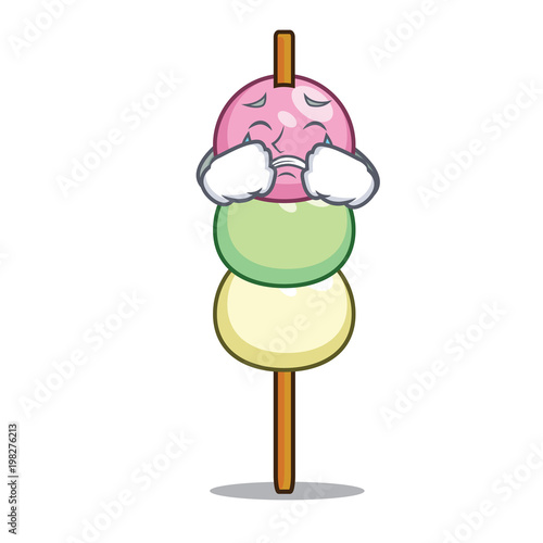 Crying dango mascot cartoon style