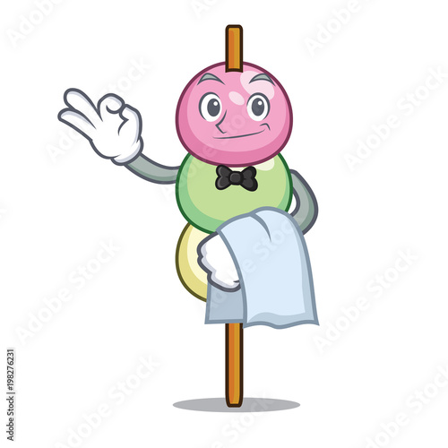 Waiter dango mascot cartoon style