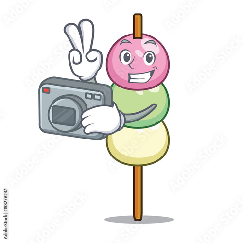 Photographer dango mascot cartoon style