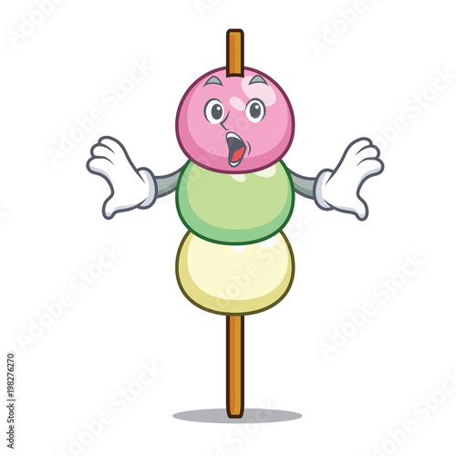 Surprised dango mascot cartoon style