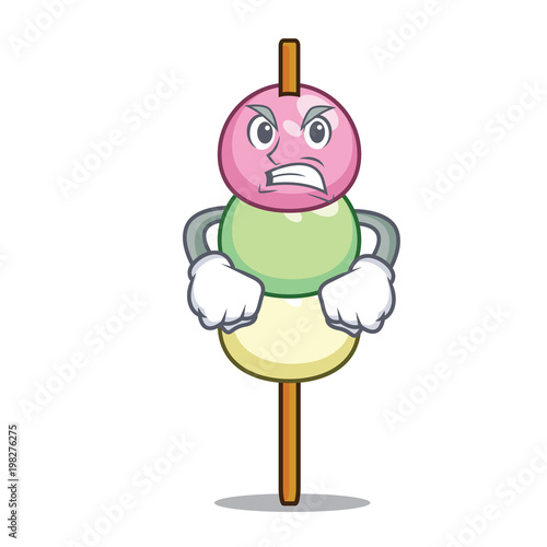 Angry dango mascot cartoon style