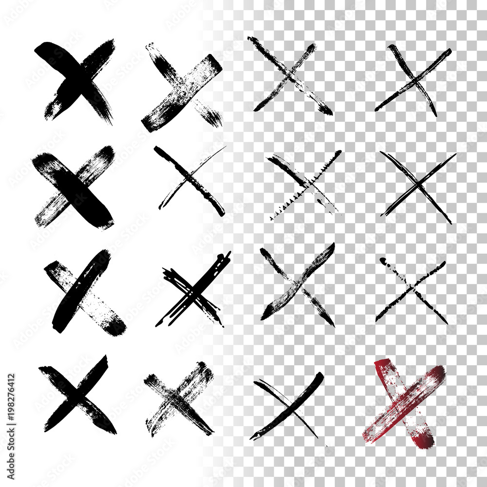 Hand drawn crosses. Vector brush crosses isolated on transparent background. Hand drawn crosses. Vector brush crosses isolated on transparent background.