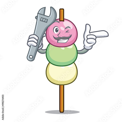 Mechanic dango mascot cartoon style