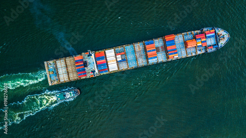 Container Cargo ship import and export business, Freight Transportation import export logistic.