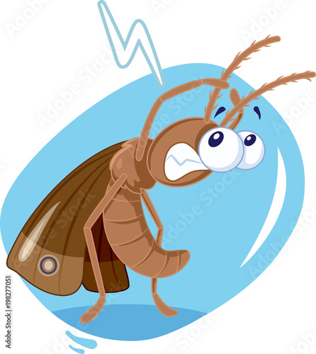 Scared Moth Insect Vector Cartoon