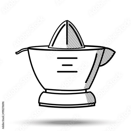 Citrus juicer in line art style. Illustration on isolated background.